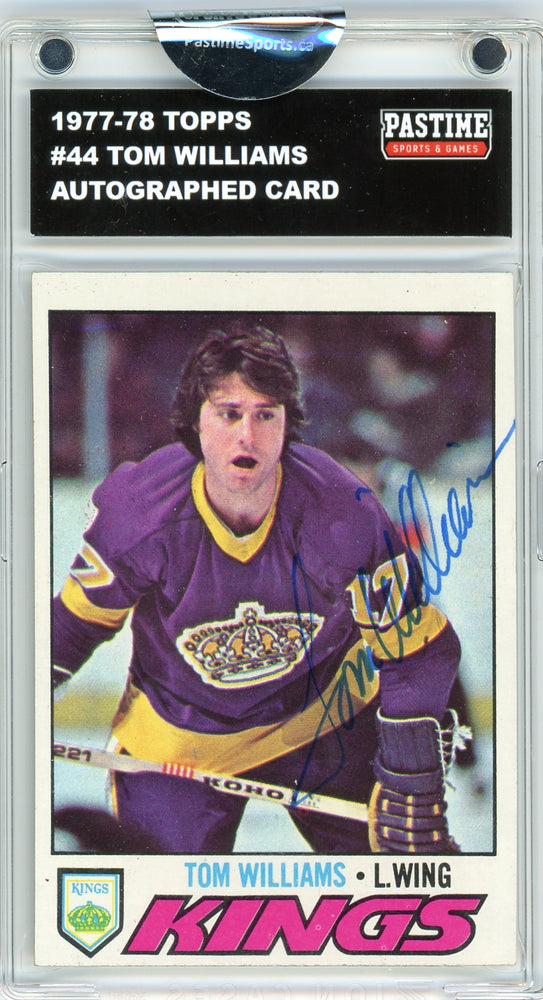 Tom Williams #44 1977/78 Topps Hockey Autographed Card Encased in Magpro