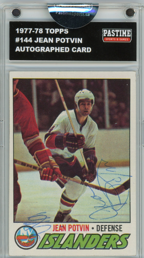 Jean Potvin #144 1977/78 Topps Hockey Autographed Card Encased in Magpro