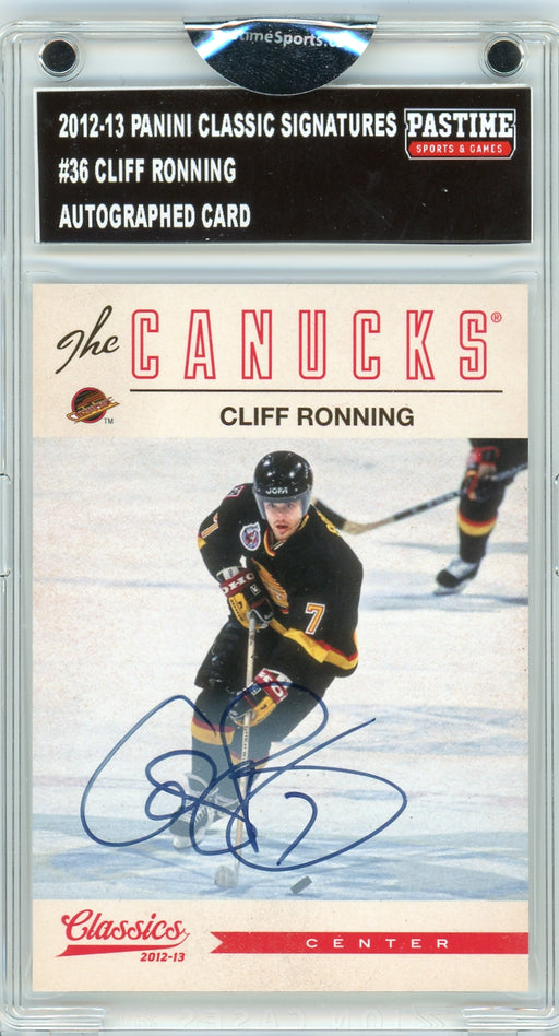 Cliff Ronning #36 2012/13 Panini Classic Signatures Hockey Autographed Card Encased in Magpro - Pastime Sports & Games