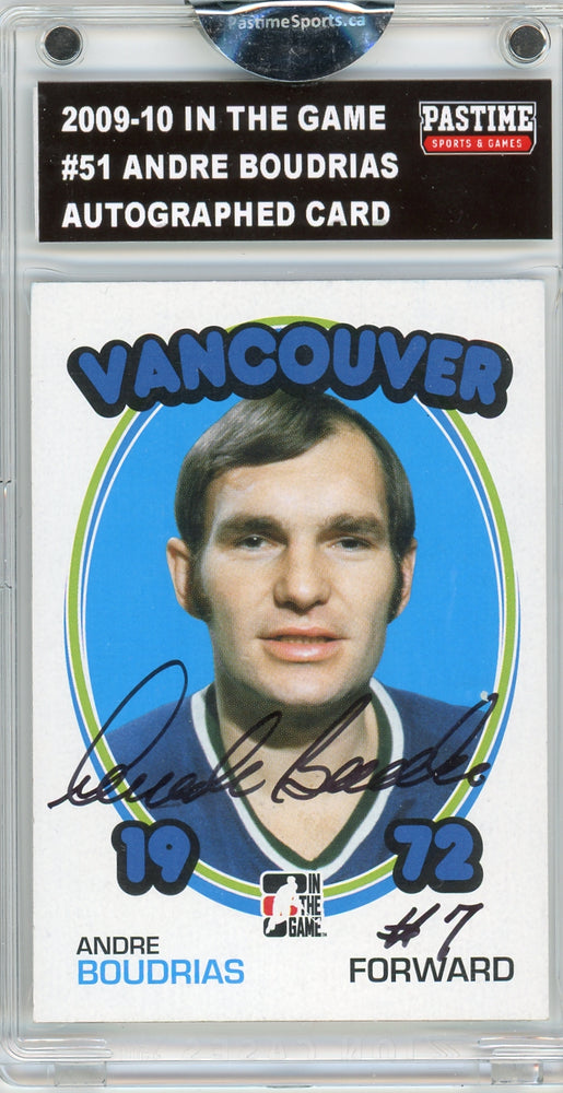 Andre Boudrias #51 2009/10 In The Game Hockey Autographed Card Encased in Magpro - Pastime Sports & Games