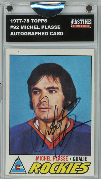 Michel Plasse #92 1977/78 Topps Hockey Autographed Card Encased in Magpro