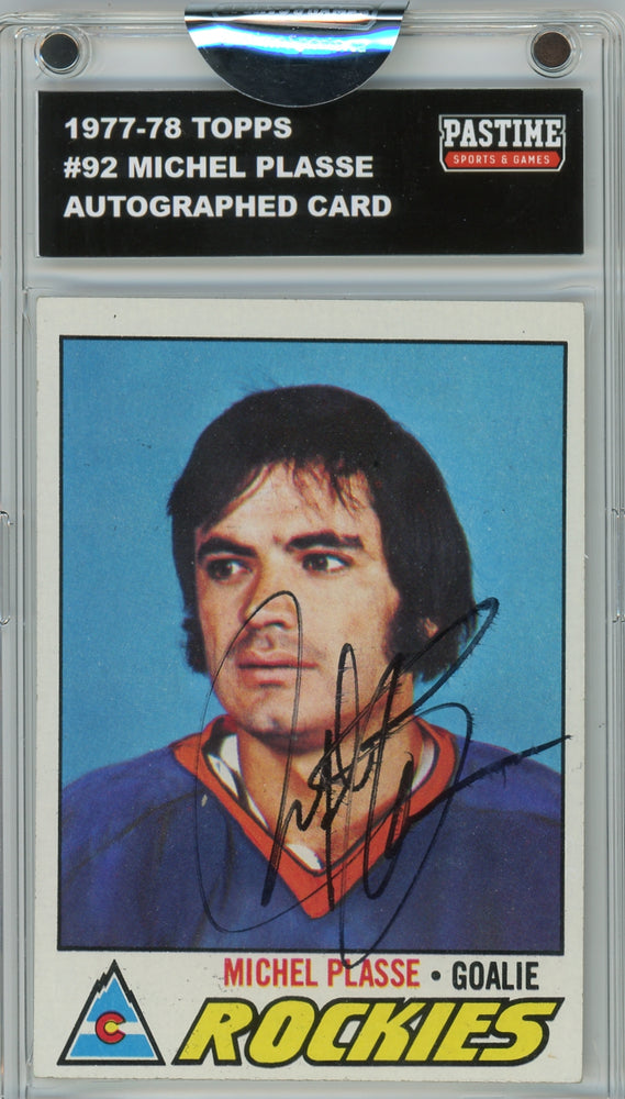 Michel Plasse #92 1977/78 Topps Hockey Autographed Card Encased in Magpro