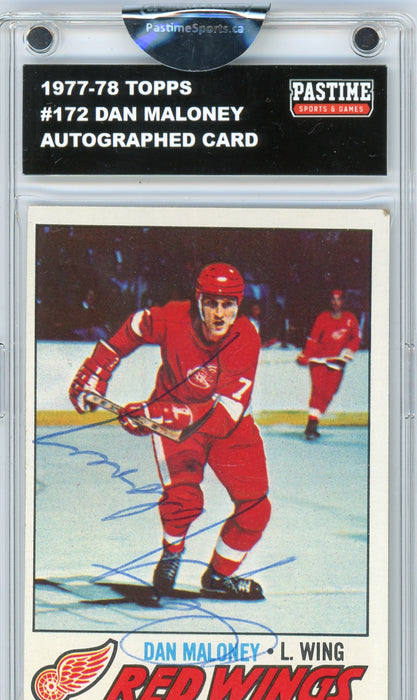 Dan Maloney #172 1977/78 Topps Hockey Autographed Card Encased in Magpro