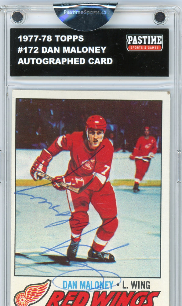 Dan Maloney #172 1977/78 Topps Hockey Autographed Card Encased in Magpro