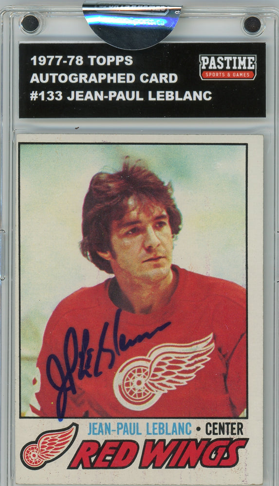 Jean-Paul Leblanc #133 1977/78 Topps Hockey Autographed Card Encased in Magpro