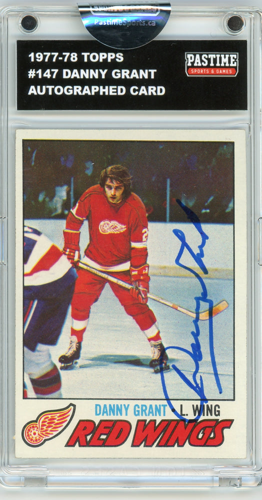 Danny Grant #147 1977/78 Topps Hockey Autographed Card Encased in Magpro