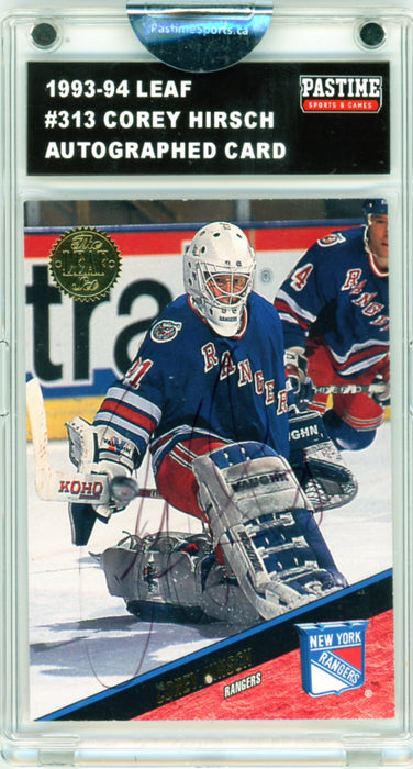 Corey Hirsch #313 1993/94 O-Pee-Chee Hockey Autographed Card Encased in Magpro - Pastime Sports & Games