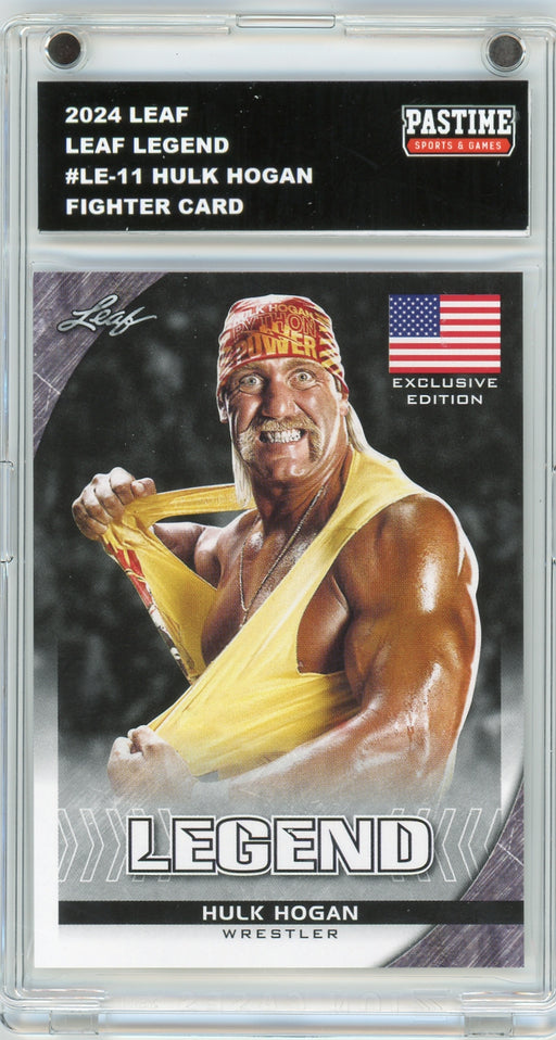 Hulk Hogan #LE-11 2024 Leaf Special Release Legend Exclusive Flag Card Encased in Magpro