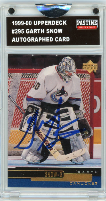 Garth Snow #295 1999/00 Upper Deck Hockey Autographed Card Encased in Magpro - Pastime Sports & Games