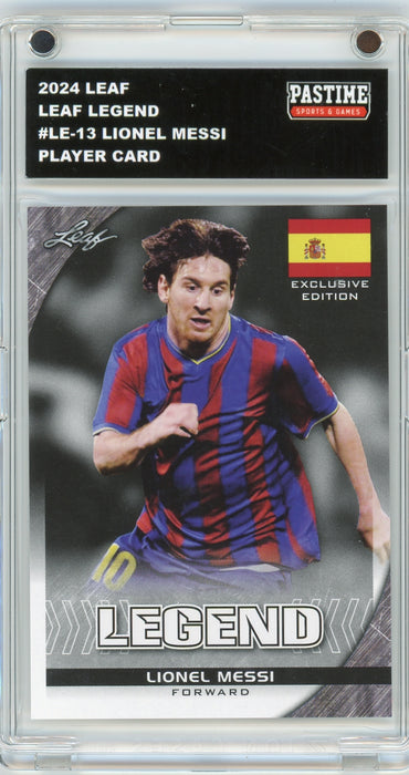Lionel Messi #LE-13 2024 Leaf Special Release Exclusive Edition Card Encased in Magpro