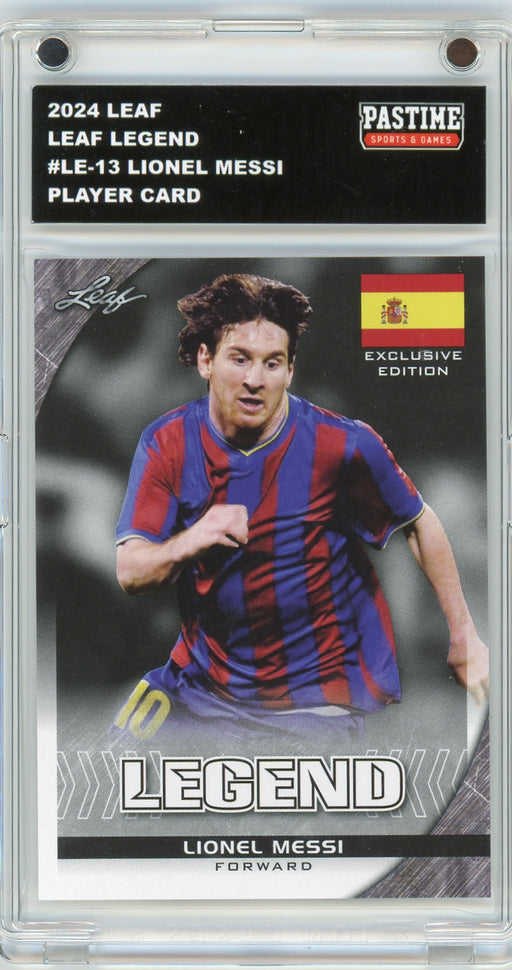 Lionel Messi #LE-13 2024 Leaf Special Release Exclusive Edition Card Encased in Magpro