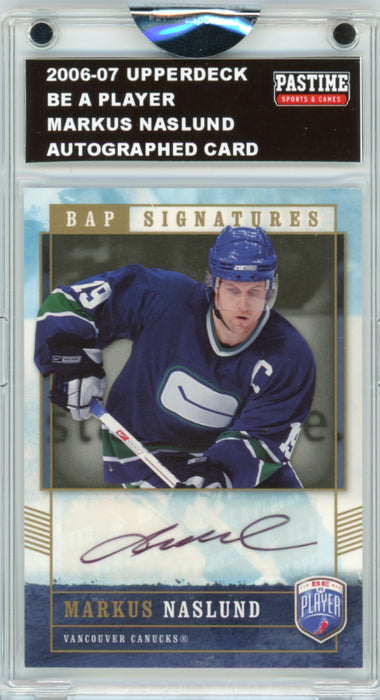 Markus Naslund 2006/07 Upper Deck Be A Player Hockey Autographed Card Encased in Magpro - Pastime Sports & Games