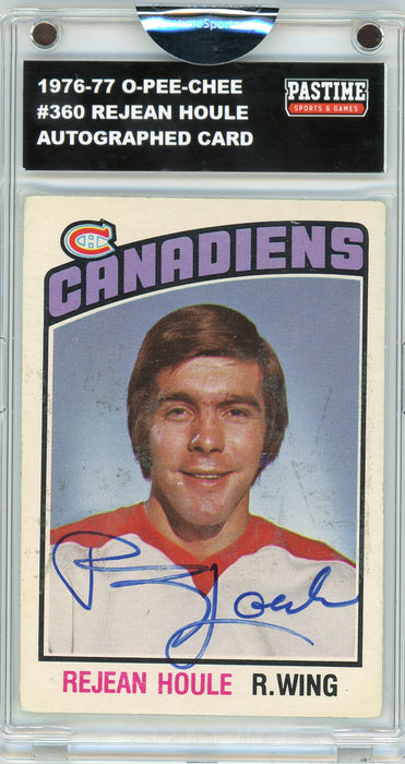 Rejean Houle #360 1976/77 O-Pee-Chee Hockey Autographed Card Encased in Magpro