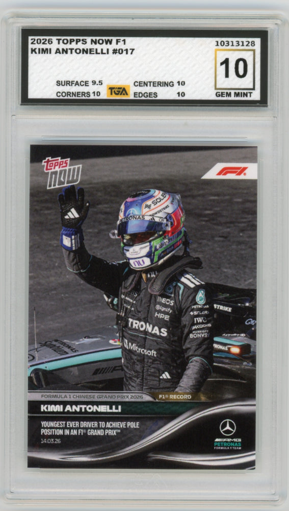 Kimi Antonelli #17 2026 Topps Now F1 Graded TGA 10 Gem Mint