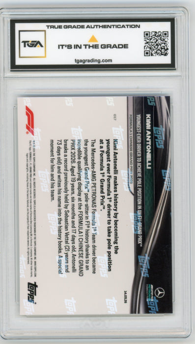 Kimi Antonelli #17 2026 Topps Now F1 Graded TGA 10 Gem Mint