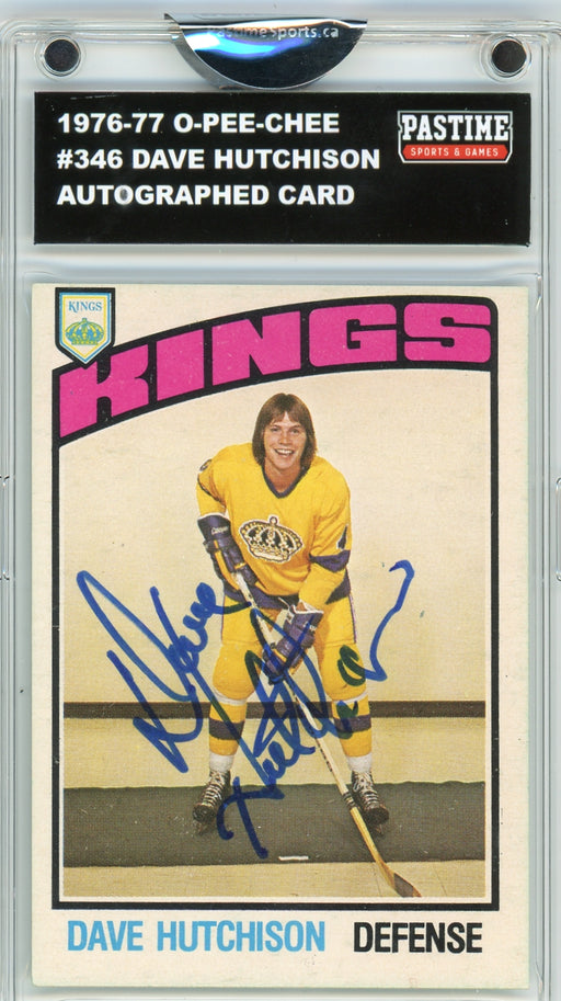 Dave Hutchinson #346 1976/77 O-Pee-Chee Hockey Autographed Card Encased in Magpro