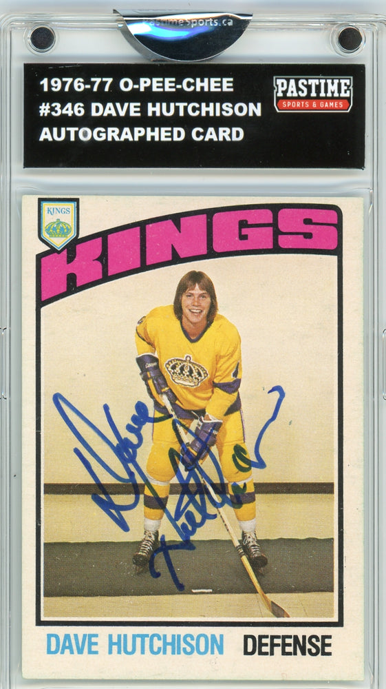 Dave Hutchinson #346 1976/77 O-Pee-Chee Hockey Autographed Card Encased in Magpro