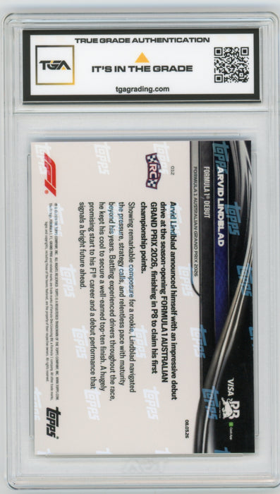Arvid Lindblad #12 2026 Topps Now F1 Graded TGA 10 Gem Mint