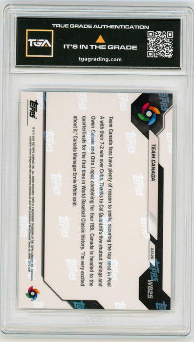 Team Canada #WB25 2026 Topps Now World Baseball Classic Graded TGA 10 Flawless Black Label