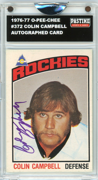 Colin Campbell #372 1976/77 O-Pee-Chee Hockey Autographed Card Encased in Magpro