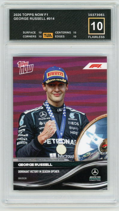 George Russell #14 2026 Topps Now F1 Graded TGA 10 Flawless Black Label