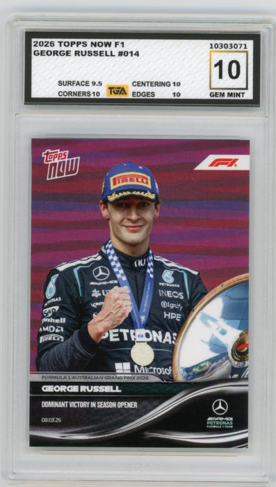 George Russell #14 2026 Topps Now F1 Graded TGA 10 Gem Mint