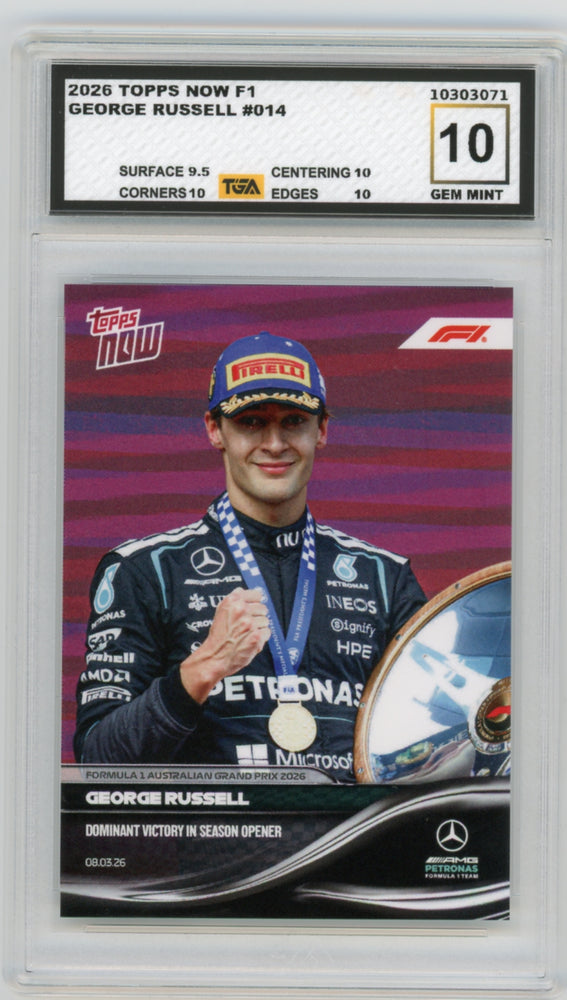 George Russell #14 2026 Topps Now F1 Graded TGA 10 Gem Mint