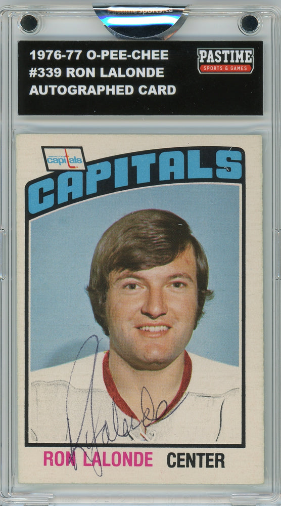 Ron Lalonde #339 1976/77 O-Pee-Chee Hockey Autographed Card Encased in Magpro