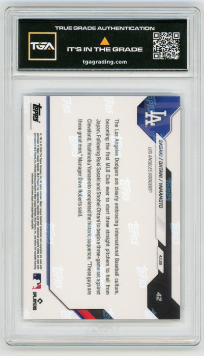 Sasaki/Shohei Ohtani/Yamamoto #42 2026 Topps Now Graded TGA 10 Flawless Black Label