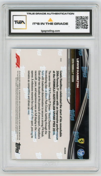 Lewis Hamilton #13 2026 Topps Now F1 Graded TGA 10 Gem Mint