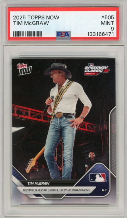 Tim McGraw #505 2025 Topps Now Celebrity Graded PSA 9 Mint