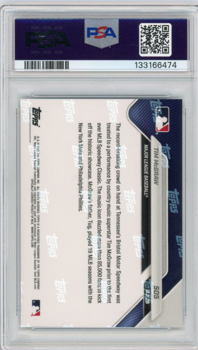 Tim McGraw #505 2025 Topps Now Celebrity Graded PSA 10 Gem Mint