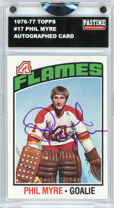 Phil Myre 1976/77 Topps Hockey Autographed Card Encased in Magpro