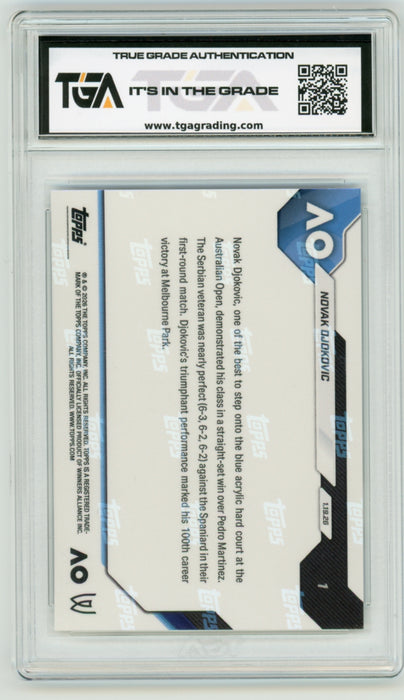 Novak Djokovic #1 2026 Topps Now Tennis Debut Card Graded TGA 10 Gem Mint