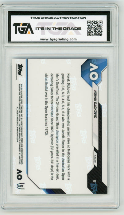 Novak Djokovic #9 2026 Topps Now Tennis Debut Card Graded TGA 10 Gem Mint