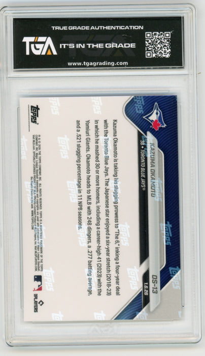Kazuma Okamoto #OS-13 2025 Topps Now MLB Graded Card TGA 10 Flawless Black Label