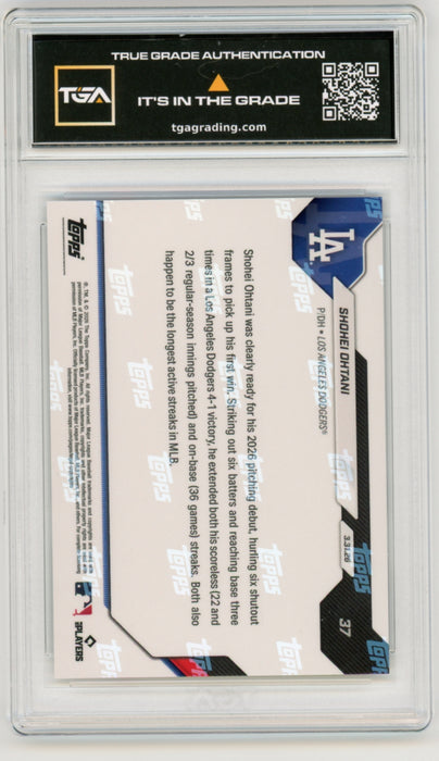 Shohei Ohtani #37 2026 Topps Now MLB Graded TGA 10 Flawless Black Label