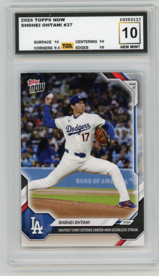 Shohei Ohtani #37 2026 Topps Now MLB Graded TGA 10 Gem Mint