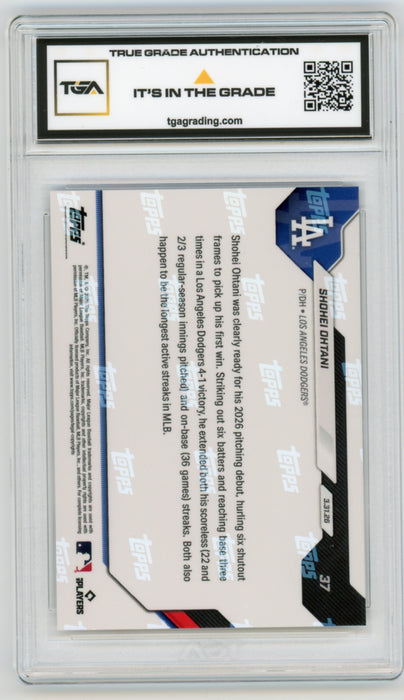 Shohei Ohtani #37 2026 Topps Now MLB Graded TGA 10 Gem Mint