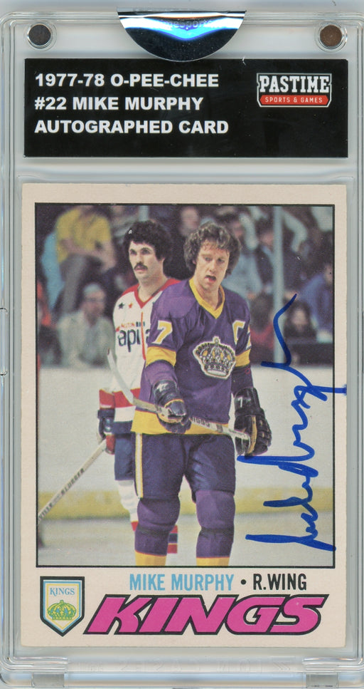 Mike Murphy #22 1977/78 O-Pee-Chee Hockey Autographed Card Encased in Magpro
