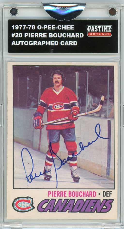 Pierre Bouchard #20 1977/78 O-Pee-Chee Hockey Autographed Card Encased in Magpro