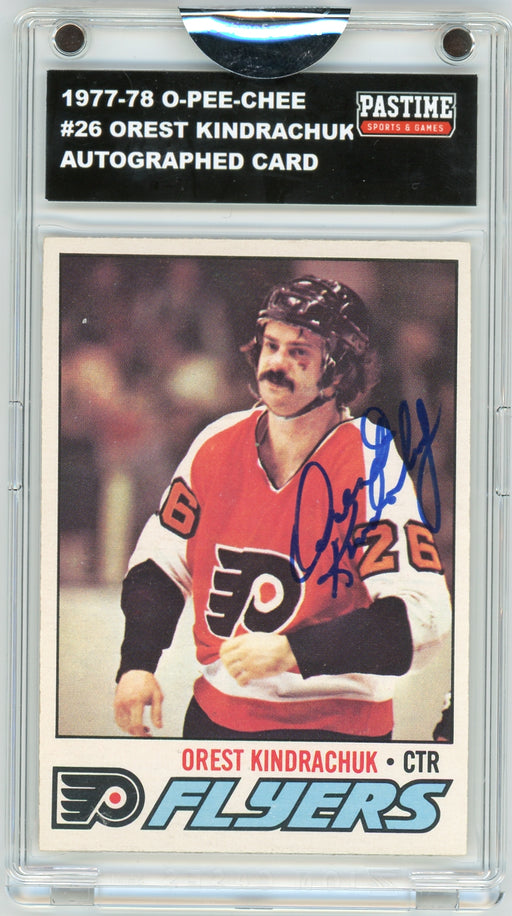 Orest Kindrachuk #26 1977/78 O-Pee-Chee Hockey Autographed Card Encased in Magpro