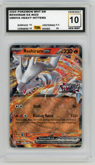 Reshiram EX #020 Unova Heavy Hitters Promo Graded TGA 10 Gem Mint