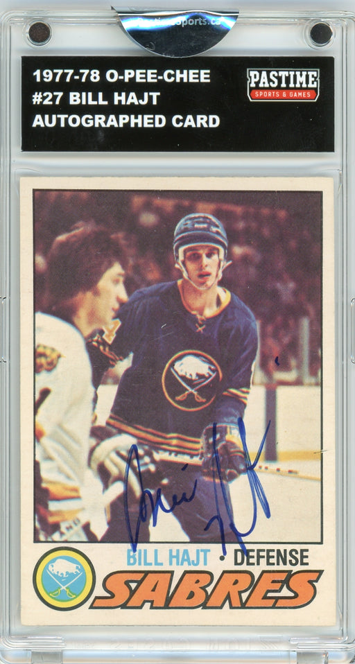 Bill Hajt #27 1977/78 O-Pee-Chee Hockey Autographed Card Encased in Magpro
