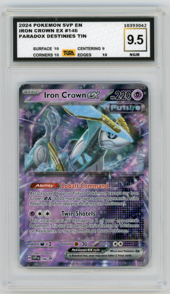 Iron Crown EX #146 Paradox Destinies Tin Promo Graded TGA 9.5 Near Gem Mint