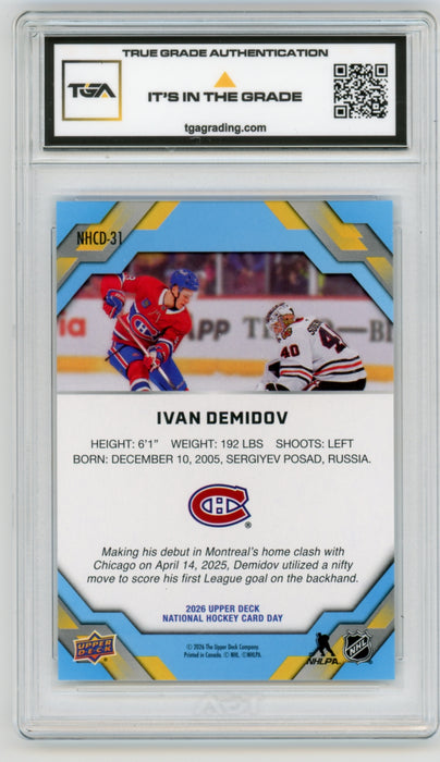 Ivan Demidov 2026 #NCHD-31 National Hockey Card Day Rookie Graded TGA 10 Gem Mint