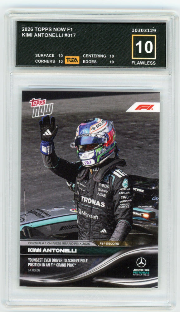 Kimi Antonelli #17 2026 Topps Now F1 Graded TGA 10 Flawless Black Label