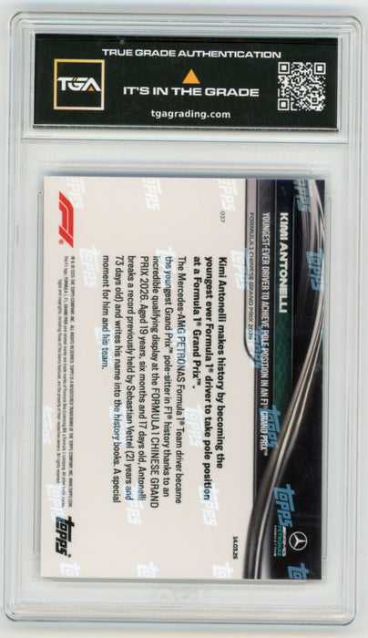 Kimi Antonelli #17 2026 Topps Now F1 Graded TGA 10 Flawless Black Label