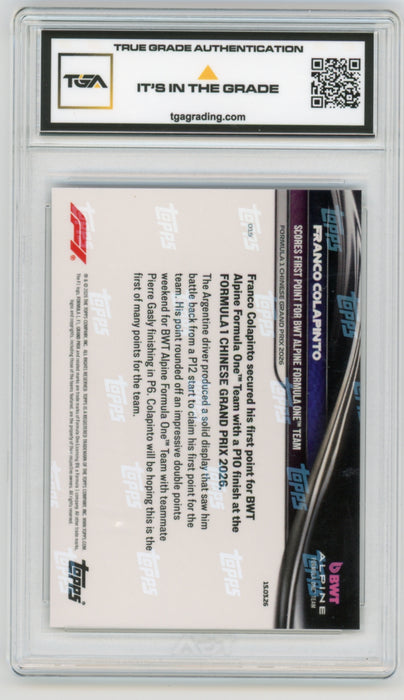 Franco Colapinto #19 2026 Topps Now F1 Graded TGA 10 Gem Mint