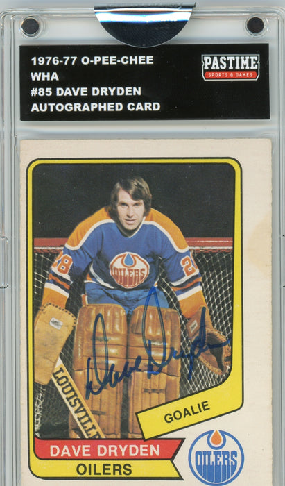 Dave Dryden #85 1976/77 O-Pee-Chee WHA Hockey Autographed Card Encased in Magpro